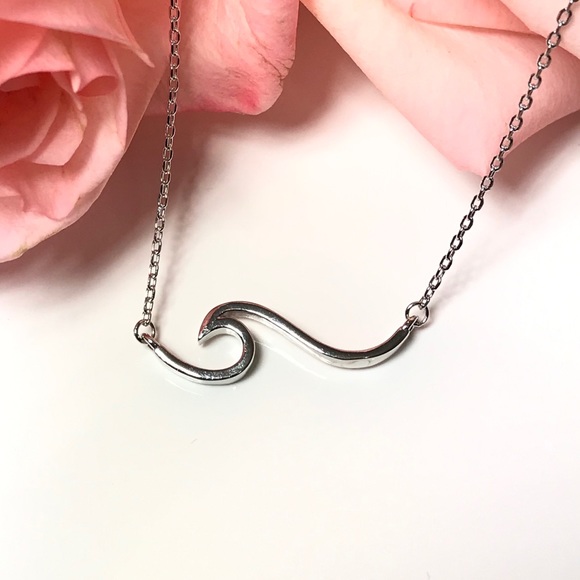 Wave Sterling Silver Necklace - Picture 2 of 7